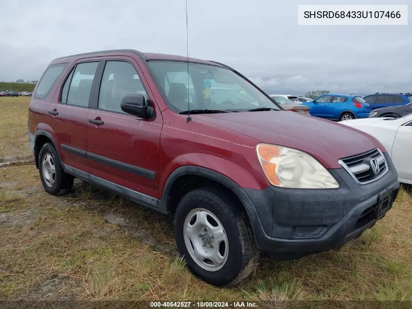 2003 Honda Cr-V Lx VIN: SHSRD68433U107466 Lot: 40542527