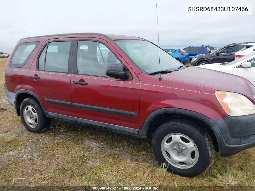 2003 Honda Cr-V Lx VIN: SHSRD68433U107466 Lot: 40542527