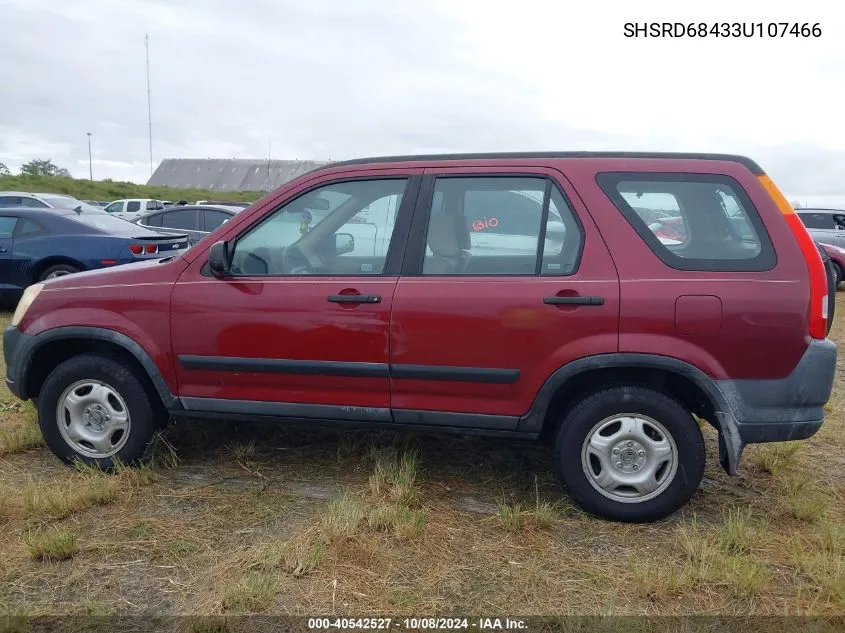 2003 Honda Cr-V Lx VIN: SHSRD68433U107466 Lot: 40542527