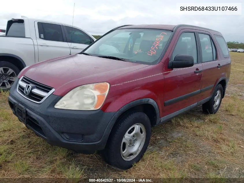 2003 Honda Cr-V Lx VIN: SHSRD68433U107466 Lot: 40542527