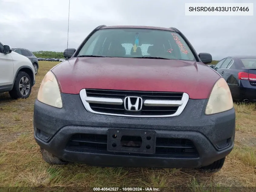 2003 Honda Cr-V Lx VIN: SHSRD68433U107466 Lot: 40542527