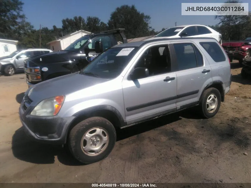 2003 Honda Cr-V Lx VIN: JHLRD68403C011284 Lot: 40548819