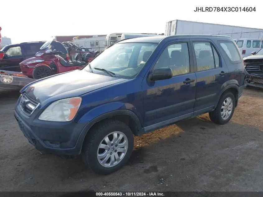 2003 Honda Cr-V Lx VIN: JHLRD784X3C014604 Lot: 40550543