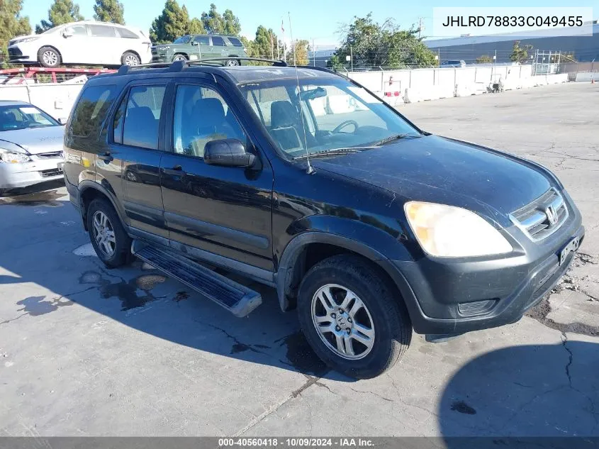 2003 Honda Cr-V Ex VIN: JHLRD78833C049455 Lot: 40560418