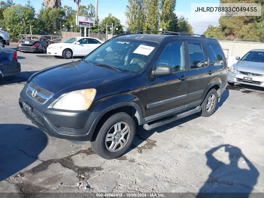 2003 Honda Cr-V Ex VIN: JHLRD78833C049455 Lot: 40560418