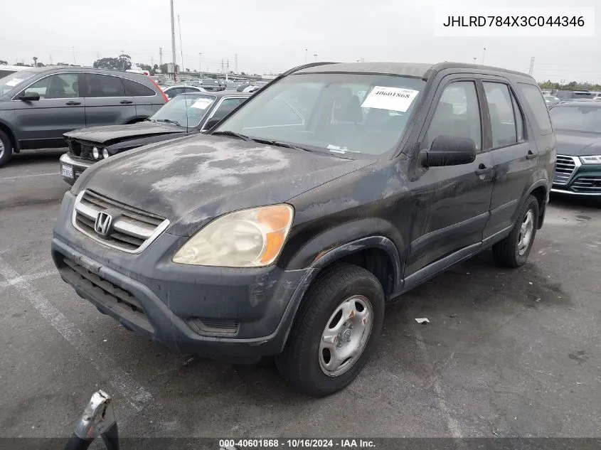 2003 Honda Cr-V Lx VIN: JHLRD784X3C044346 Lot: 40601868