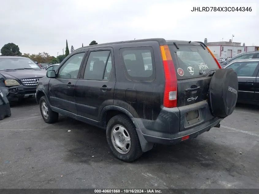 2003 Honda Cr-V Lx VIN: JHLRD784X3C044346 Lot: 40601868