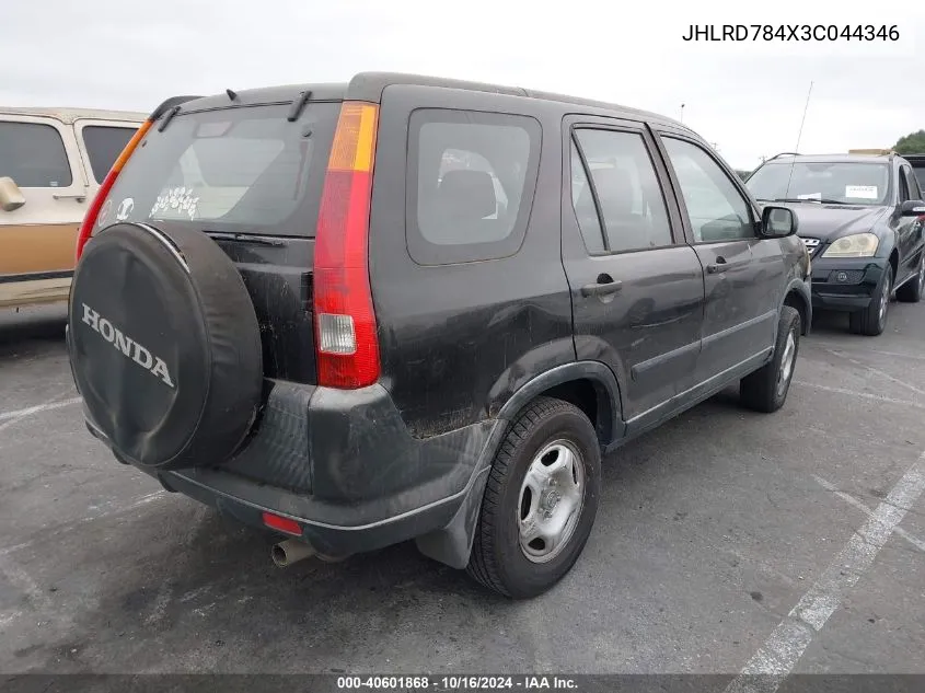 2003 Honda Cr-V Lx VIN: JHLRD784X3C044346 Lot: 40601868