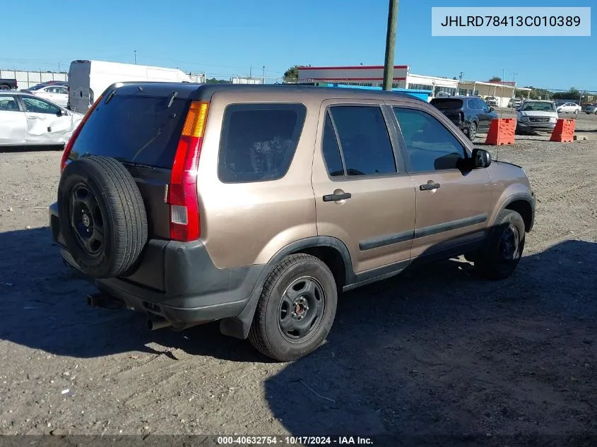 2003 Honda Cr-V Lx VIN: JHLRD78413C010389 Lot: 40632754