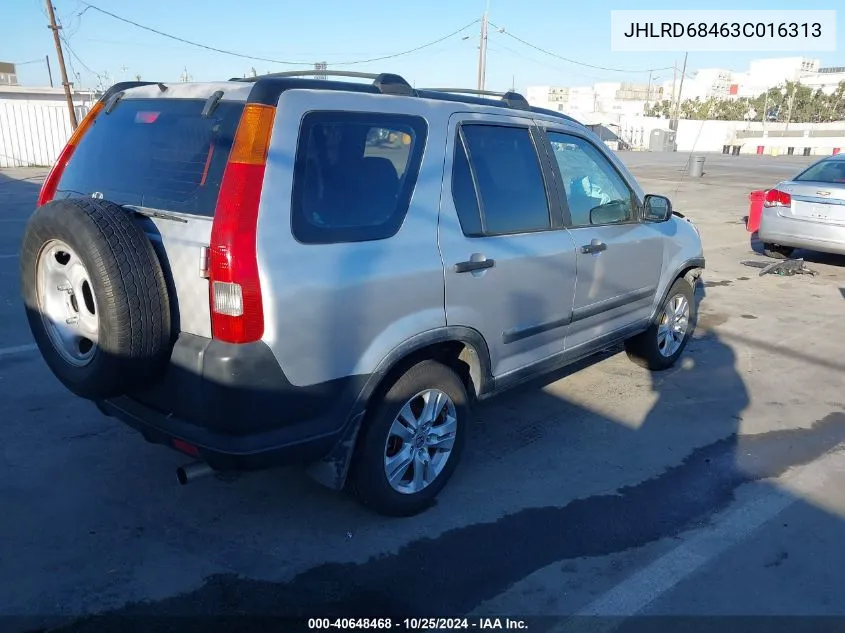 2003 Honda Cr-V Lx VIN: JHLRD68463C016313 Lot: 40648468