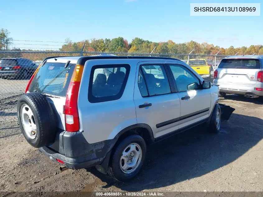 2003 Honda Cr-V Lx VIN: SHSRD68413U108969 Lot: 40689851