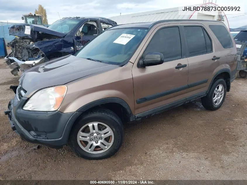 2003 Honda Cr-V Ex VIN: JHLRD78873C005992 Lot: 40690550