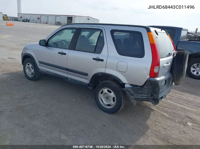 2003 Honda Cr-V Lx VIN: JHLRD68443C011496 Lot: 40716746