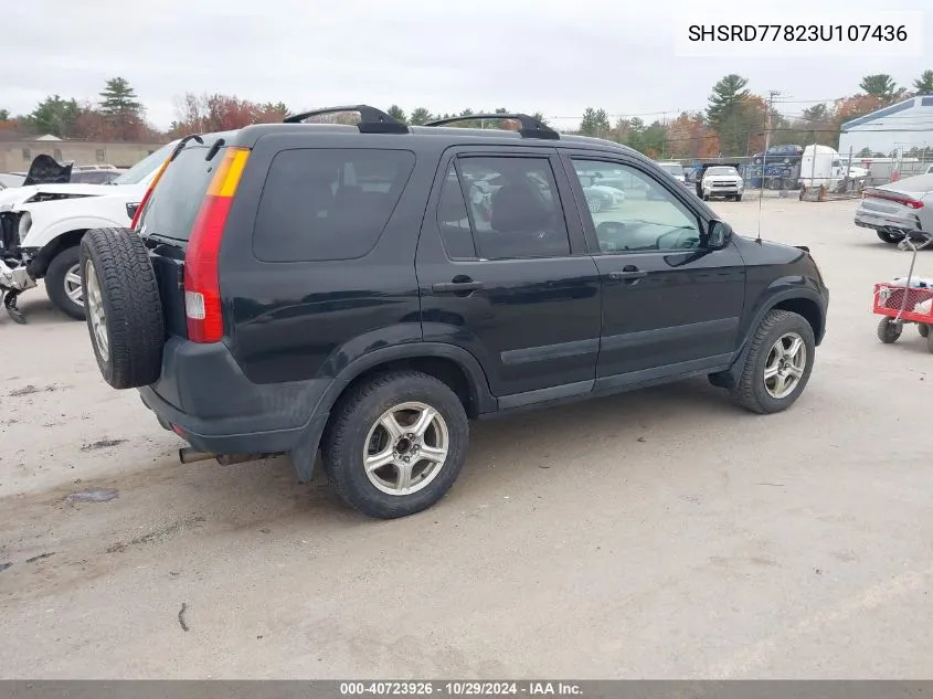 2003 Honda Cr-V Ex VIN: SHSRD77823U107436 Lot: 40723926