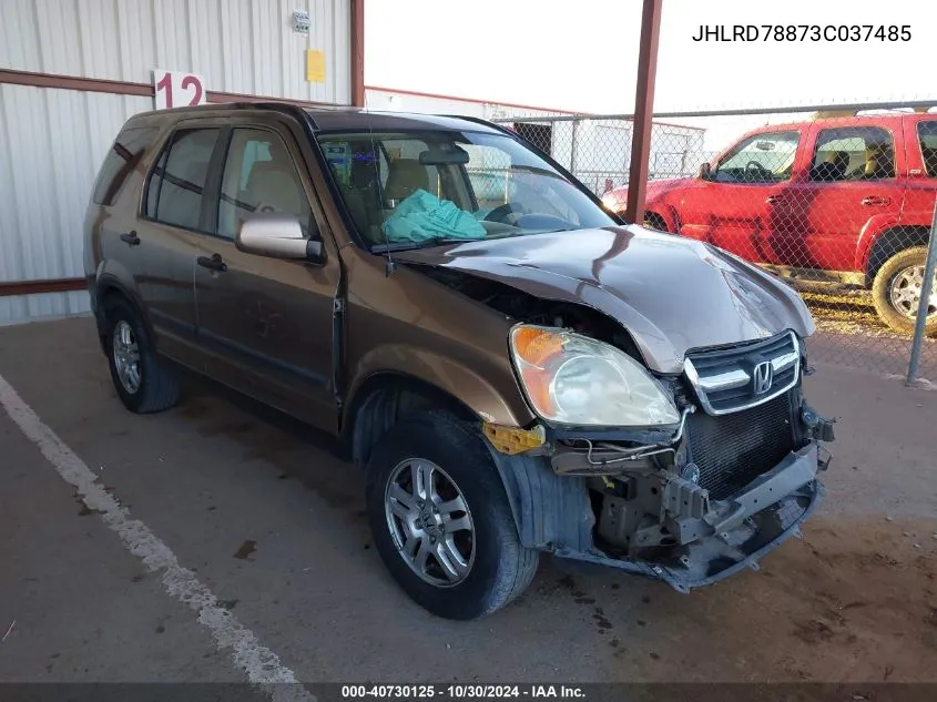 2003 Honda Cr-V Ex VIN: JHLRD78873C037485 Lot: 40730125