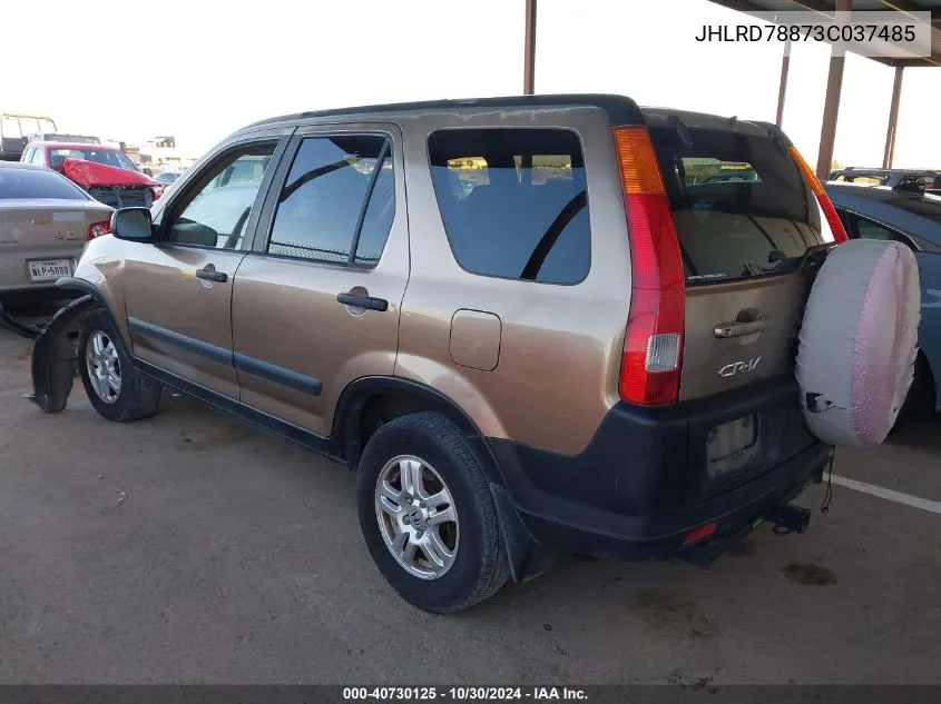 2003 Honda Cr-V Ex VIN: JHLRD78873C037485 Lot: 40730125