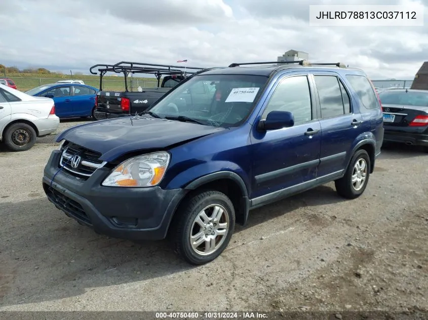 2003 Honda Cr-V Ex VIN: JHLRD78813C037112 Lot: 40750460