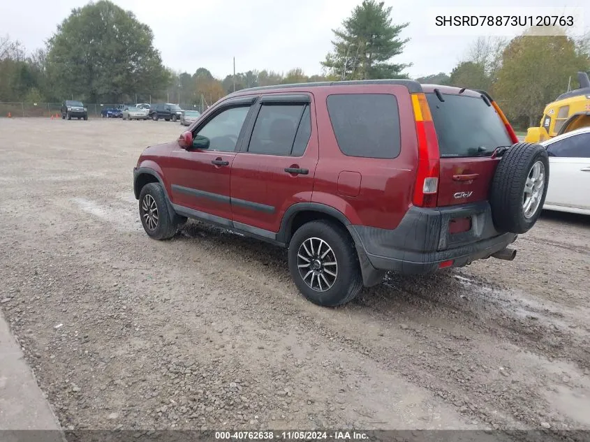 2003 Honda Cr-V Ex VIN: SHSRD78873U120763 Lot: 40762638