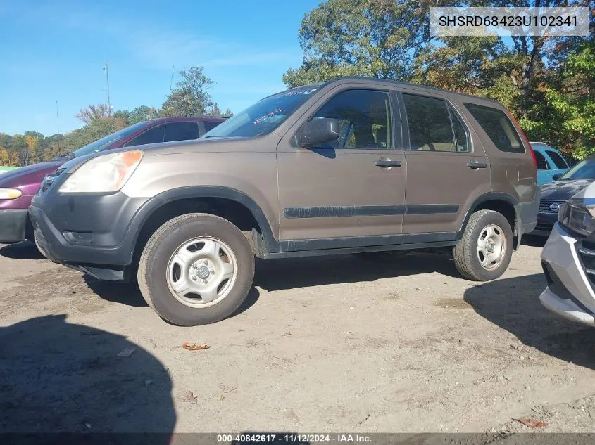 2003 Honda Cr-V Lx VIN: SHSRD68423U102341 Lot: 40842617