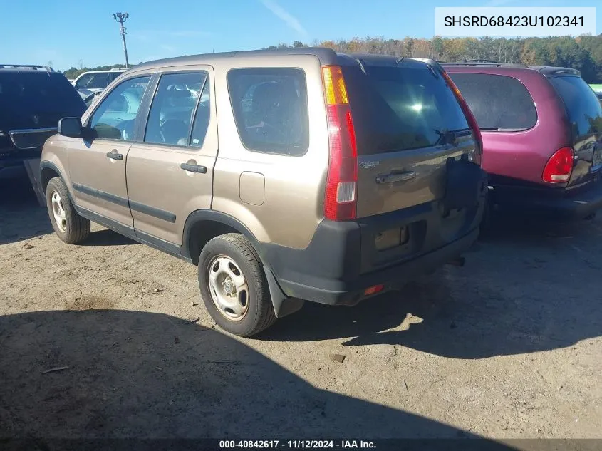 2003 Honda Cr-V Lx VIN: SHSRD68423U102341 Lot: 40842617