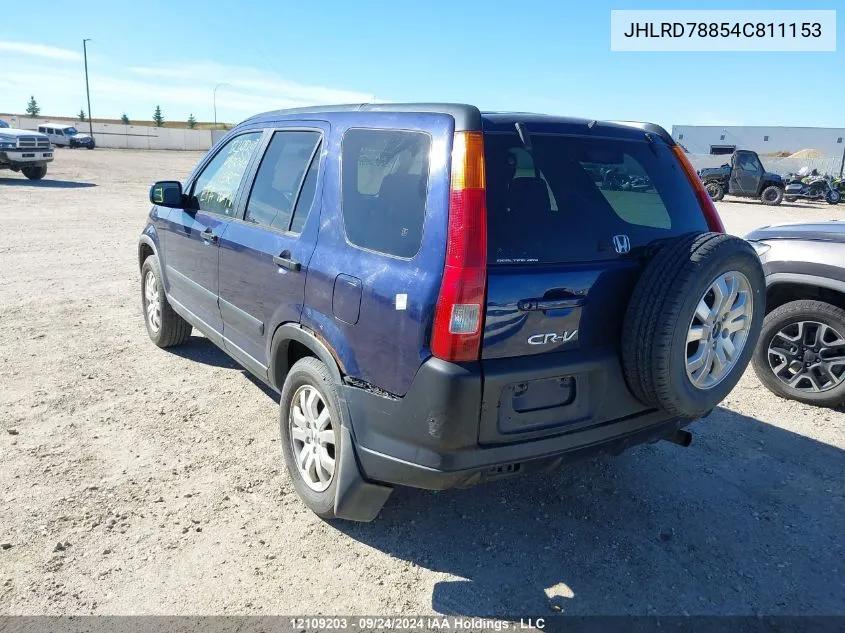 2004 Honda Cr-V VIN: JHLRD78854C811153 Lot: 12109203