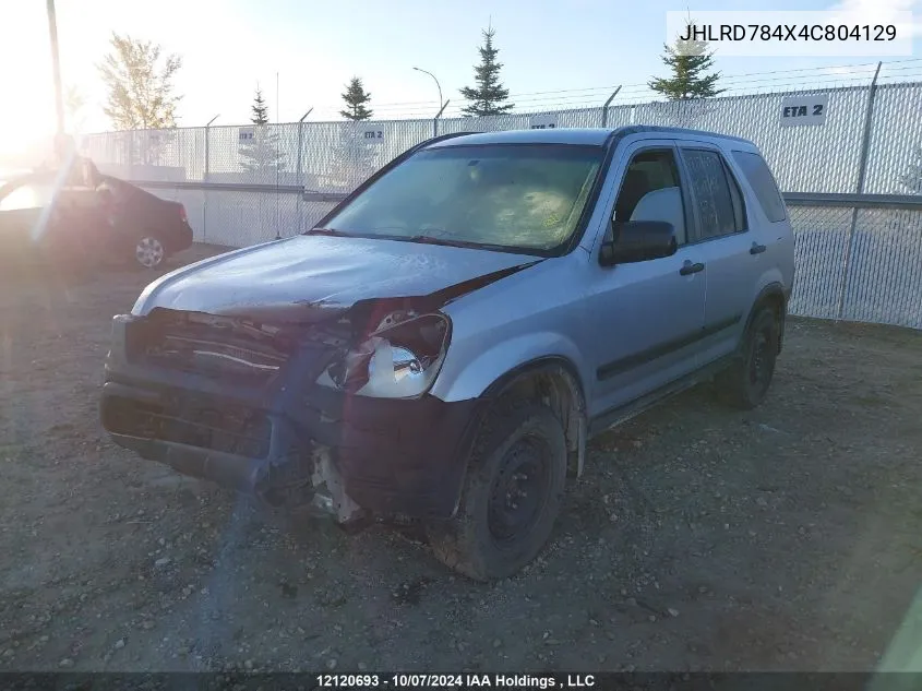 2004 Honda Cr-V VIN: JHLRD784X4C804129 Lot: 12120693