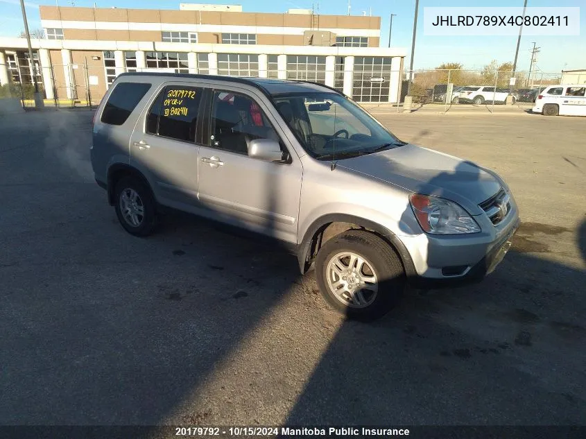 JHLRD789X4C802411 2004 Honda Cr-V Ex-L