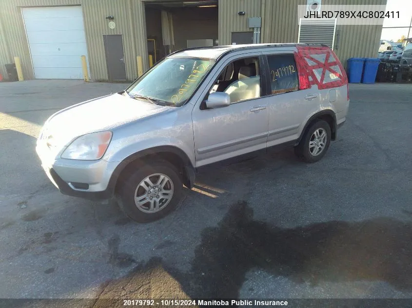 JHLRD789X4C802411 2004 Honda Cr-V Ex-L