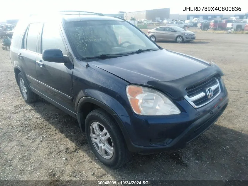 2004 Honda Cr-V Ex VIN: JHLRD789X4C800836 Lot: 30048095