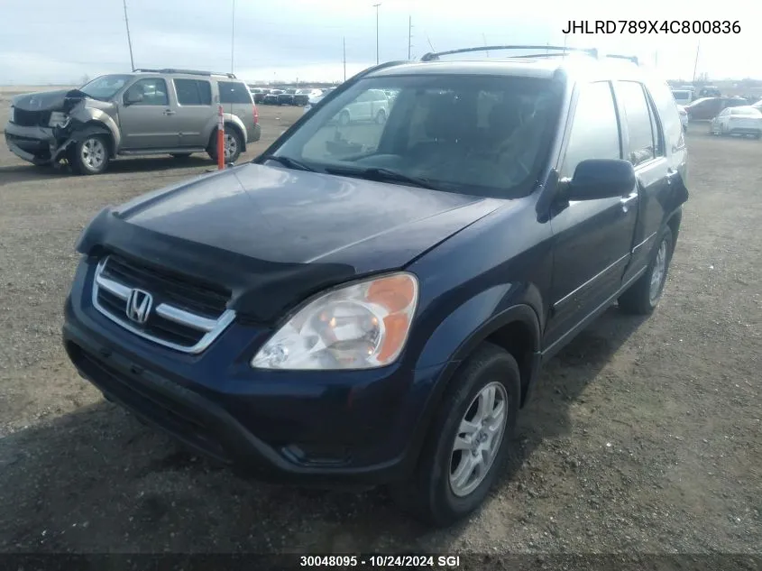 2004 Honda Cr-V Ex VIN: JHLRD789X4C800836 Lot: 30048095