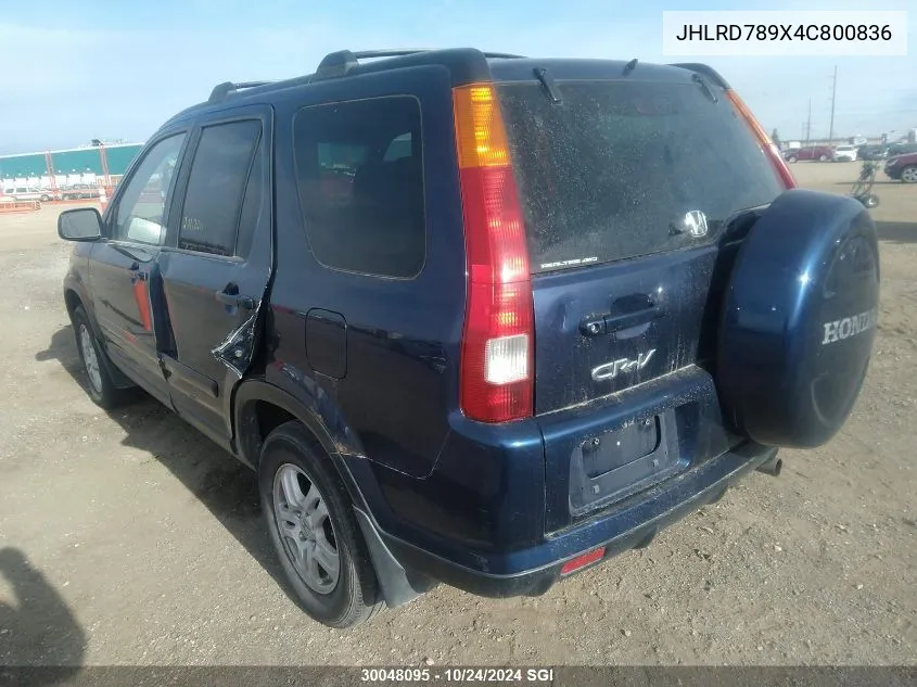 2004 Honda Cr-V Ex VIN: JHLRD789X4C800836 Lot: 30048095