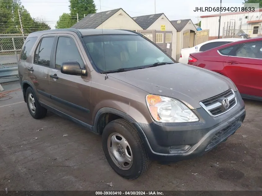 2004 Honda Cr-V Lx VIN: JHLRD68594C018633 Lot: 39303410