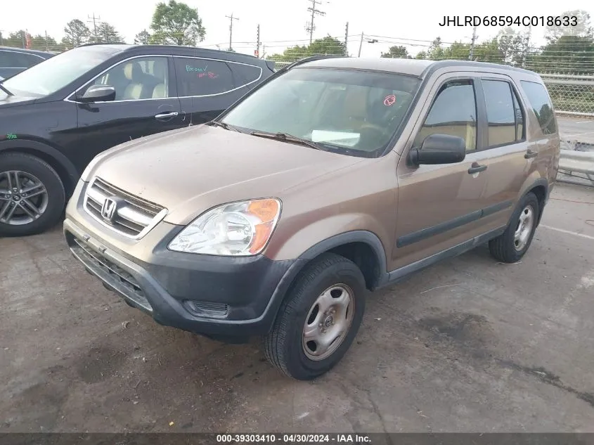 2004 Honda Cr-V Lx VIN: JHLRD68594C018633 Lot: 39303410