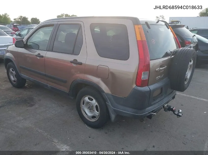 2004 Honda Cr-V Lx VIN: JHLRD68594C018633 Lot: 39303410