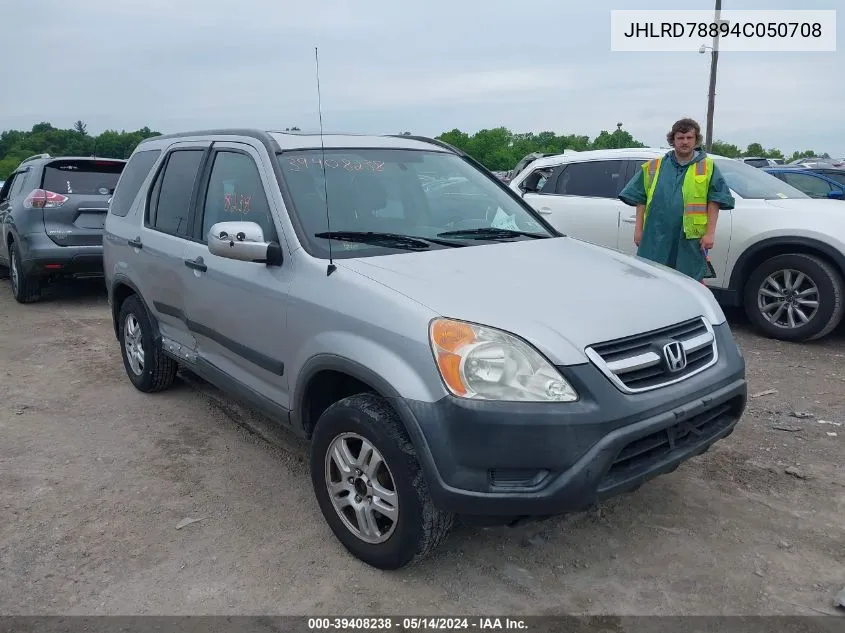 2004 Honda Cr-V Ex VIN: JHLRD78894C050708 Lot: 39408238