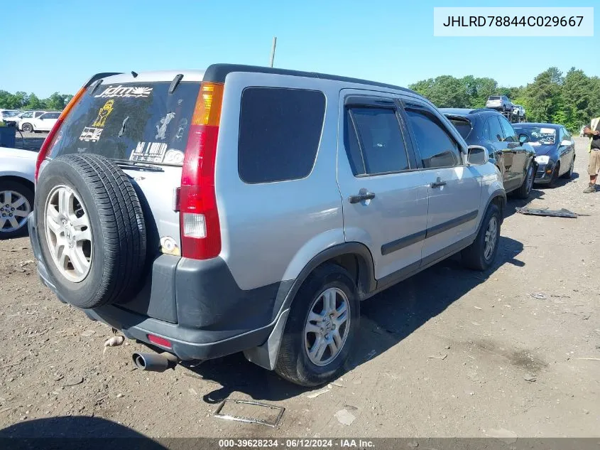 2004 Honda Cr-V Ex VIN: JHLRD78844C029667 Lot: 39628234