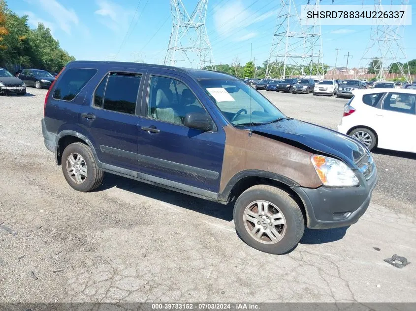 2004 Honda Cr-V Ex VIN: SHSRD78834U226337 Lot: 39783152