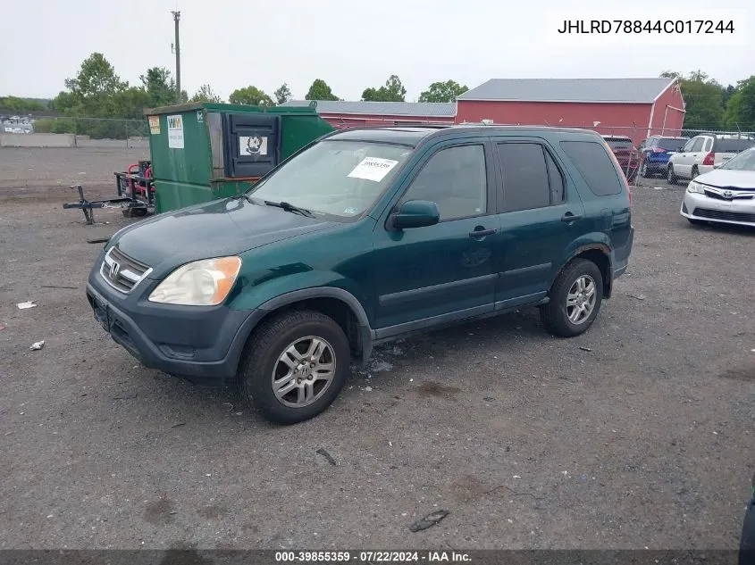 2004 Honda Cr-V Ex VIN: JHLRD78844C017244 Lot: 39855359