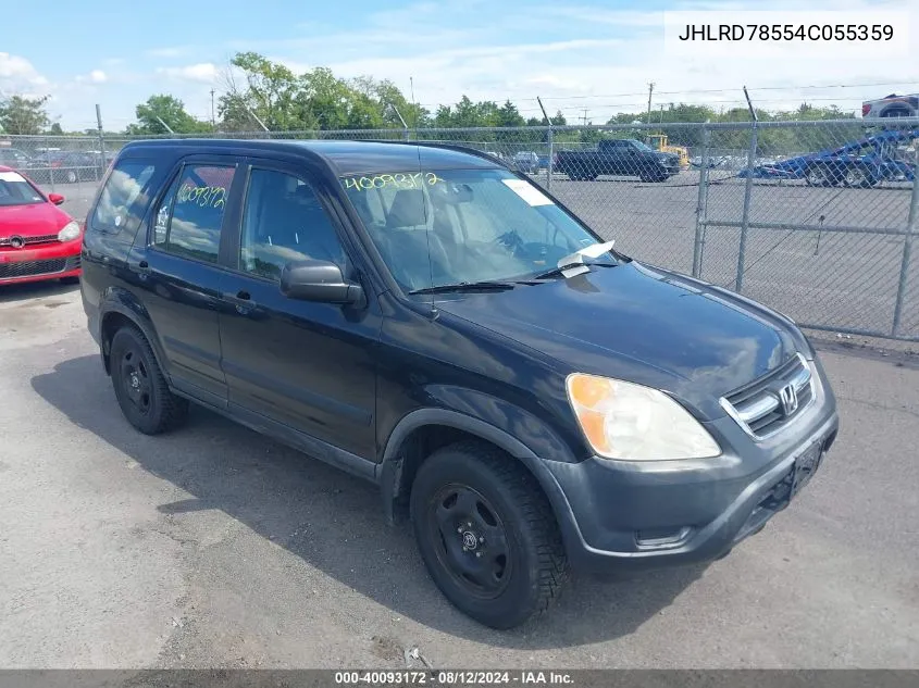 2004 Honda Cr-V Lx VIN: JHLRD78554C055359 Lot: 40093172