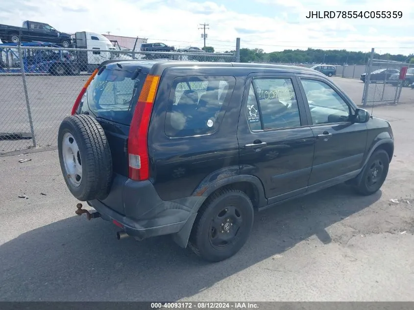 2004 Honda Cr-V Lx VIN: JHLRD78554C055359 Lot: 40093172