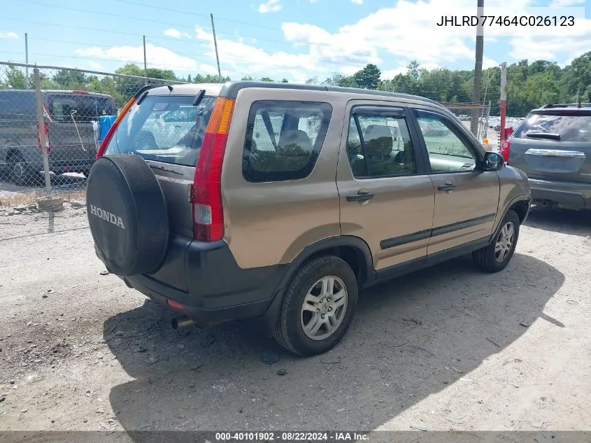 2004 Honda Cr-V Lx VIN: JHLRD77464C026123 Lot: 40101902