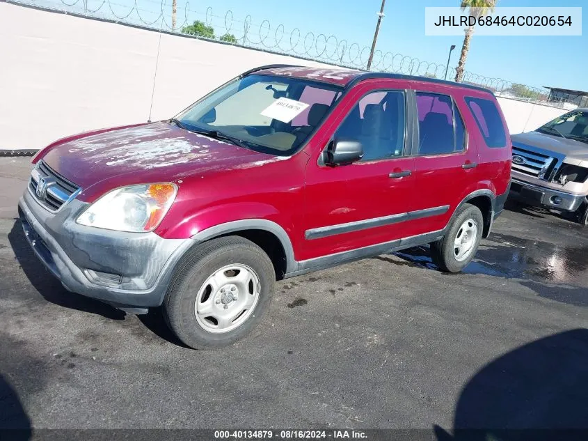 2004 Honda Cr-V Lx VIN: JHLRD68464C020654 Lot: 40134879