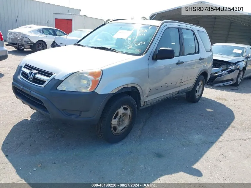 2004 Honda Cr-V Lx VIN: SHSRD78544U254301 Lot: 40190220