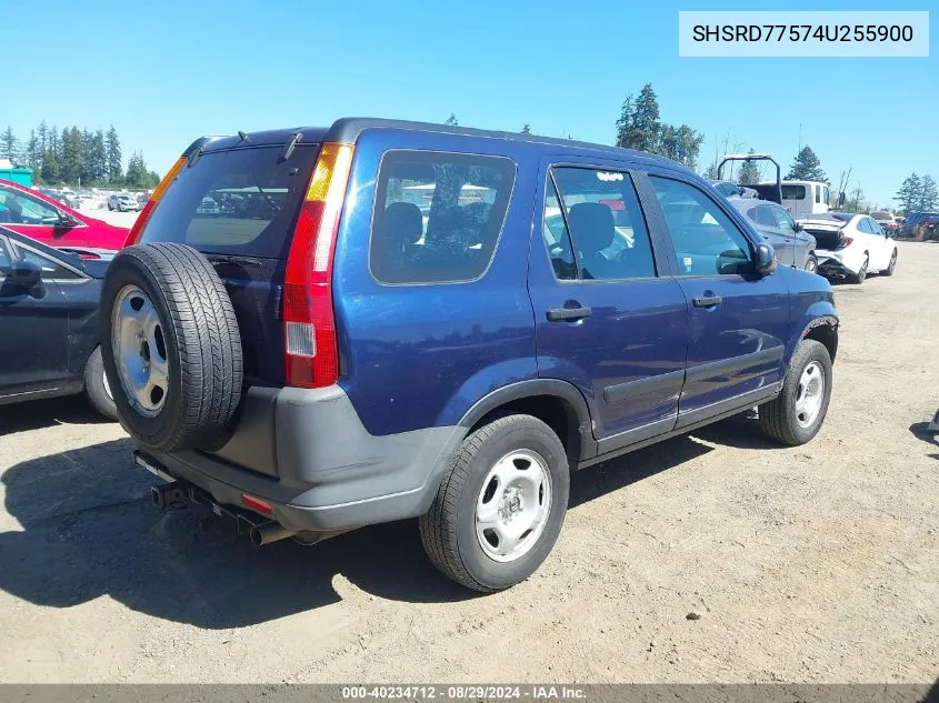 2004 Honda Cr-V Lx VIN: SHSRD77574U255900 Lot: 40234712