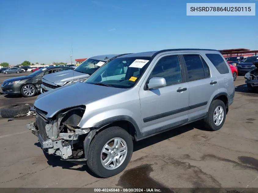 2004 Honda Cr-V Ex VIN: SHSRD78864U250115 Lot: 40245848