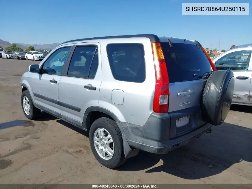 2004 Honda Cr-V Ex VIN: SHSRD78864U250115 Lot: 40245848