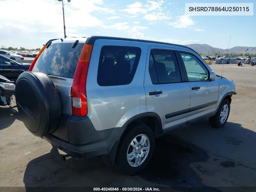 2004 Honda Cr-V Ex VIN: SHSRD78864U250115 Lot: 40245848