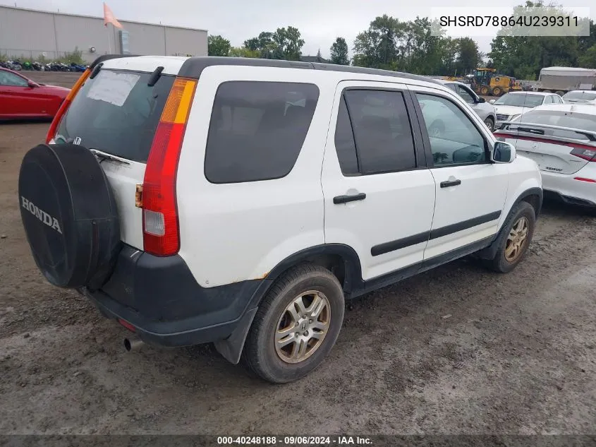 2004 Honda Cr-V Ex VIN: SHSRD78864U239311 Lot: 40248188