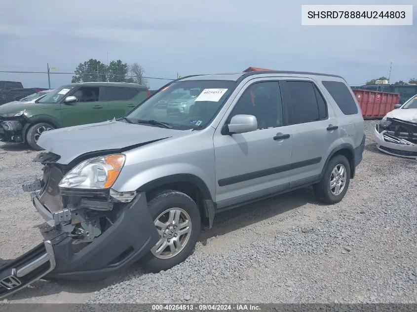 2004 Honda Cr-V Ex VIN: SHSRD78884U244803 Lot: 40254513