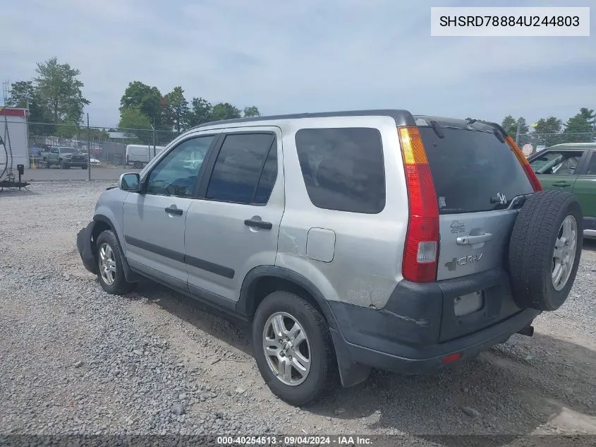 2004 Honda Cr-V Ex VIN: SHSRD78884U244803 Lot: 40254513